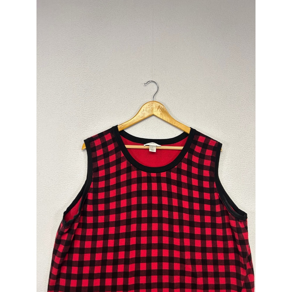 Buffalo Plaid CJ Banks Womens 3X Red Knit Sweater Vest Preppy Cabin Country - Picture 7 of 9